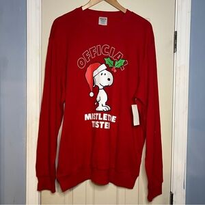 peanuts snoopy official mistletoe tester mens sweatshirt NWT christmas gift L